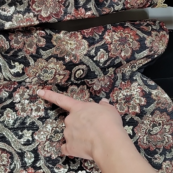 Vintage 80s Edwardian Victorian Goth Dress Size 6 Steam Punk Velvet Cosplay Gold - Picture 13 of 16